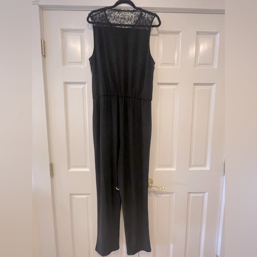 Laundry by Shelli Segal, Black Sleeveless, Lace Top Jumpsuit  Size 14